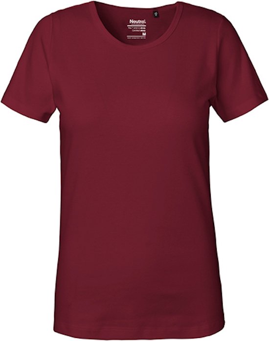 Fairtrade Ladies´ Interlock T-Shirt met korte mouwen Bordeaux - L