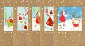 Luxe Kerstkaarten Set 'Kerstman' Inclusief Enveloppen - Wenskaarten - Geïllustreerd - 2023 - 10 Stuks