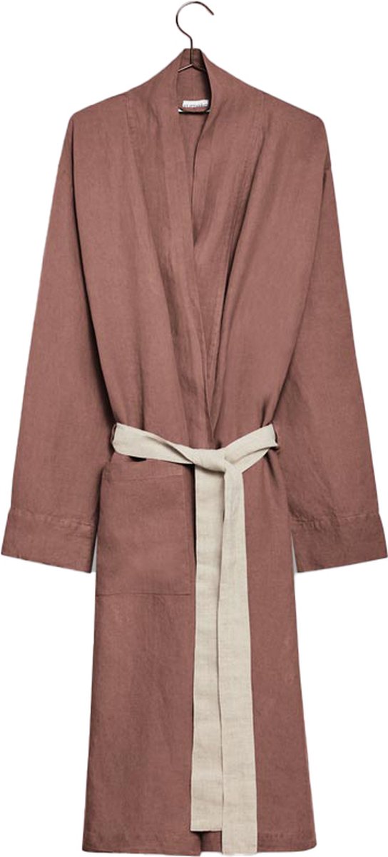 Yumeko kimono badjas gewassen linnen klei roze l