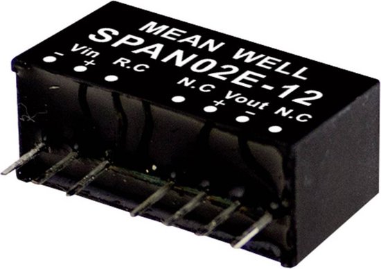 Foto: Mean well span02e 05 dc dc convertermodule 400 ma 2 w aantal uitgangen 1 x inhoud 1 stuk s 