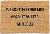 Relaxdays deurmat kokos - schoonloopmat Peanut Butter - 60x40 cm - voordeurmat antislip