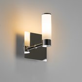 QAZQA bath - Moderne Wandlamp voor binnen voor badkamer - 1 lichts - D 11.5 cm - Chroom -