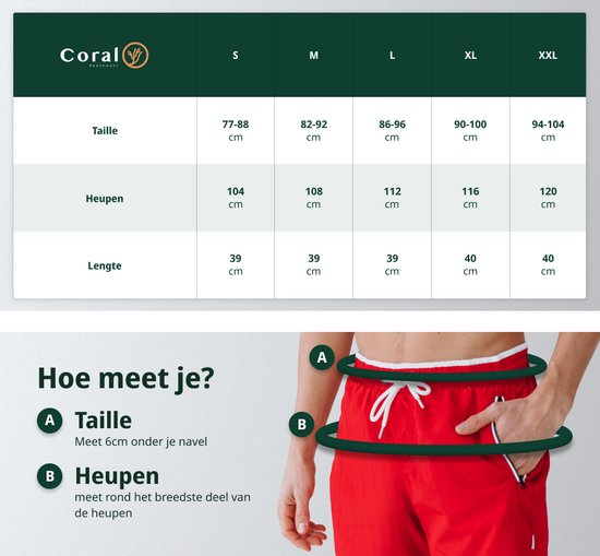 Coral Beachwear Zwembroeken - Zwembroek Heren XL - Rits - Sneldrogend
