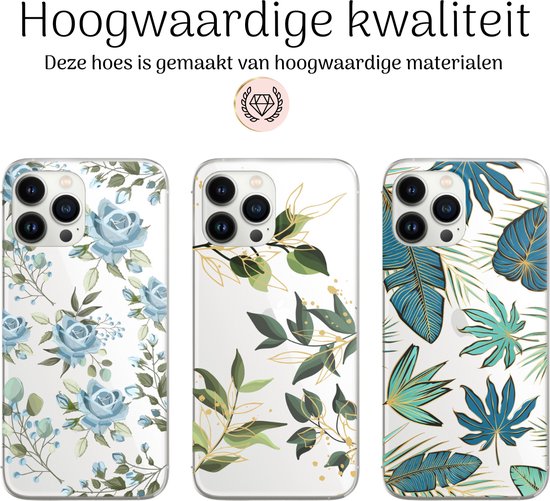 Case2go - Coque pour Apple iPhone 13 Pro Max - Imprimé Fleur - Vert / Or