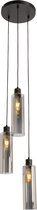 QAZQA stavelot - Moderne Hanglamp - 3 lichts - Ø 30 cm - Zwart - Woonkamer | Slaapkamer | Keuken