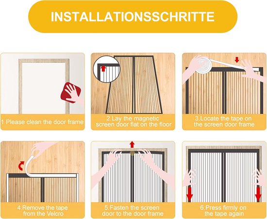Magnetische deurgordijnen 155 x 245 cm Houd insecten buiten Laat frisse lucht binnen Mesh Fly Mosquito Gordijn Houdt muggen insecten buiten voor openslaande deuren, broeikas, Zwart
