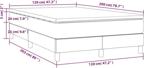 vidaXL - Boxspring - met - matras - kunstleer - zwart - 120x200 - cm