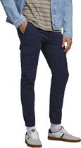 JACK & JONES Paul Lake Cargo loose fit - heren cargo broek - blauw - Maat: 34/34