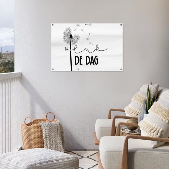 Posters de jardin en plein air Citations - Seize the day - Carpe diem - Dictons - 90x60 cm - Toile de jardin - Affiche d'extérieur