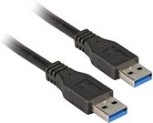 Powteq USB A naar USB A kabel - 5 meter - Zwart - USB 3.0 - 4800 mb/s