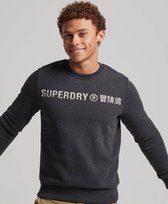 Superdry Workwear Logo Vintage Crew Heren Trui - Raven Black Marl - Maat Xl