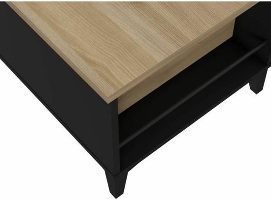 Melamine eettafel eiken bruin - Ovaal - Scissor zwart