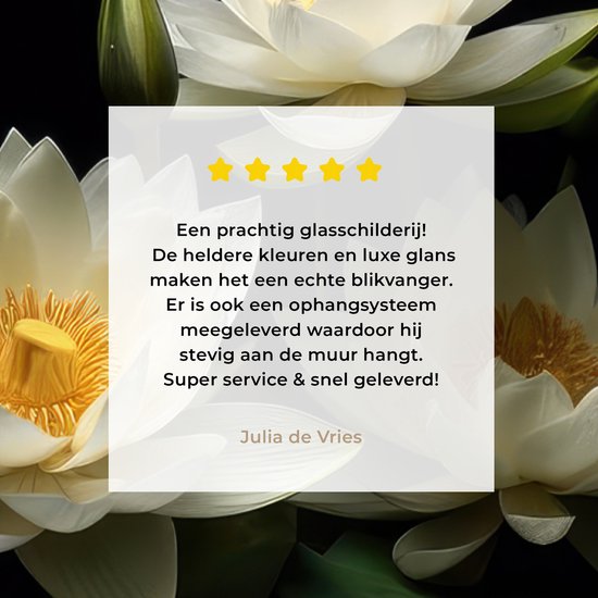 MuchoWow® Peinture sur verre 150x100 cm - Peinture sur verre acrylique - Lotus - Fleurs - Wit - Nature - Zwart - Photo sur verre - Peintures