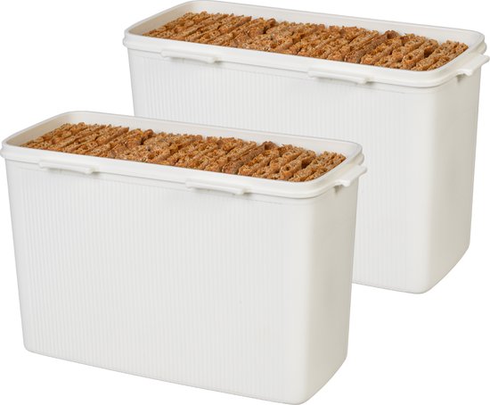 Boîte de conservation Lock&Lock Cracker - Boîte de conservation Knackebrod - Boîte de produits frais - 1,5 litre - Wit - Set de 2 pièces
