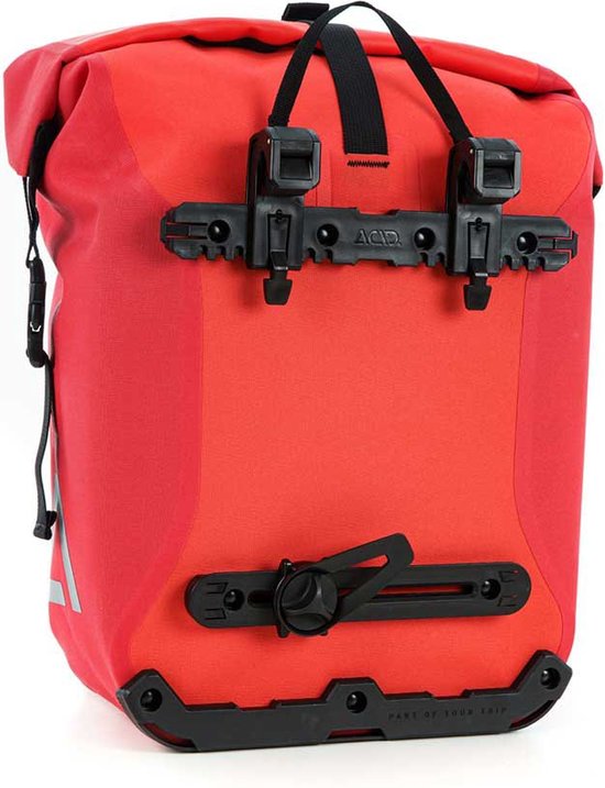 ACID Fietstas PRO - Waterbestendig - Reflecterende elementen - Inh. 15L - TPU - L38xB26xH16 cm - Vlam/Zwart van ACID — afbeelding 2