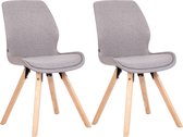 Chaise de salle à manger Set de 2 Luna CLP - Industriel - Sans accoudoir - Tissu gris