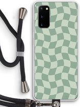 Case Company® - Coque Samsung Galaxy S20 avec cordon - Grille verte - Protection de téléphone avec cordon Zwart - Protection sur tous les côtés et sur les bords de l'écran