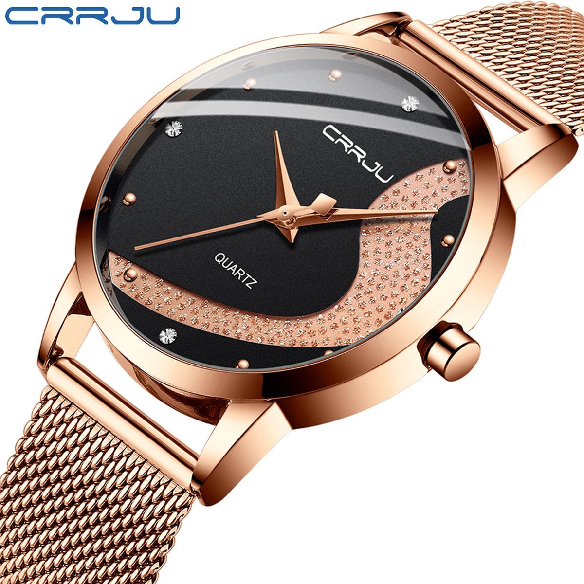 Crrju Luxe Vrouwen Horloge Top Brand Luxe Horloge Casual Waterdichte Quartz Dames Watch Relogio Feminino