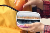 Broodtrommel Roze - Lunchbox - Brooddoos - Goud - Abstract - Design - 18x12x6 cm - Kinderen - Meisje