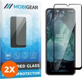Mobigear Screenprotector geschikt voor Nokia G11 Glazen | Mobigear Premium Screenprotector - Case Friendly - Zwart (2-Pack)