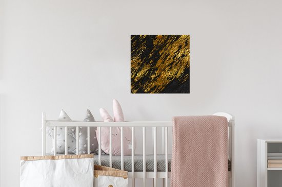 Stickers Stickers muraux - Marbre - Or - Glitter - Zwart - 30x30 cm - Feuille adhésive