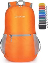 Opvouwbare rugzak, uniseks, inhoud 20 liter, ultralichte dagrugzak, wandelrugzak, geschikt voor op reis, oranje, m