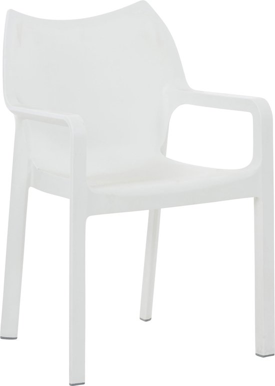 Classy stoel wit - Met rugleuning - Voor thuis of beurs - Zithoogte 46cm