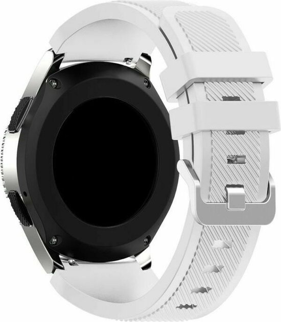 Strap-it Samsung Galaxy Watch 5 - Bracelet silicone 40mm (blanc) - Bracelet silicone Galaxy Watch 5 40 mm - Incl. protection d'écran protecteur d'écran - Protecteur d'étui de protection d'étui - Étui rigide transparent à couverture complète