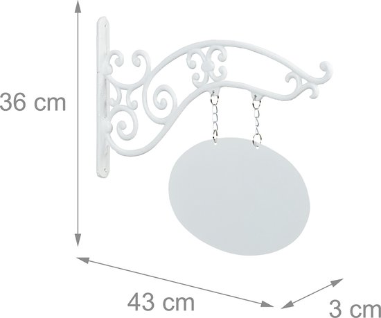Enseigne en fonte Relaxdays - enseigne de bienvenue vintage - enseigne de magasin classique - enseigne nominative