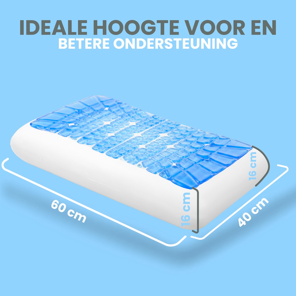 SLEEP COMFY Premium gelkussen van traagschuim, orthopedische