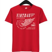 A Vintage Motorcycle Addict Est 2003 | Retro Verjaardag Motor Cadeau Shirt - T-Shirt - Unisex - Rood - Maat 3XL
