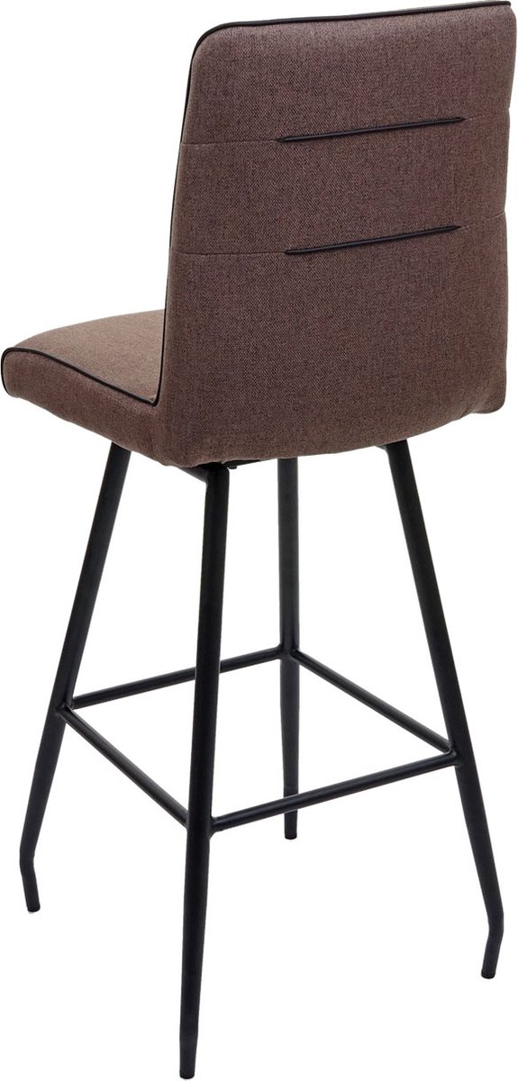 MCW Barkruk MCW-H72, barkruk counter stool, draaibare auto-positie voetensteun staal stof/textiel ~ bruin
