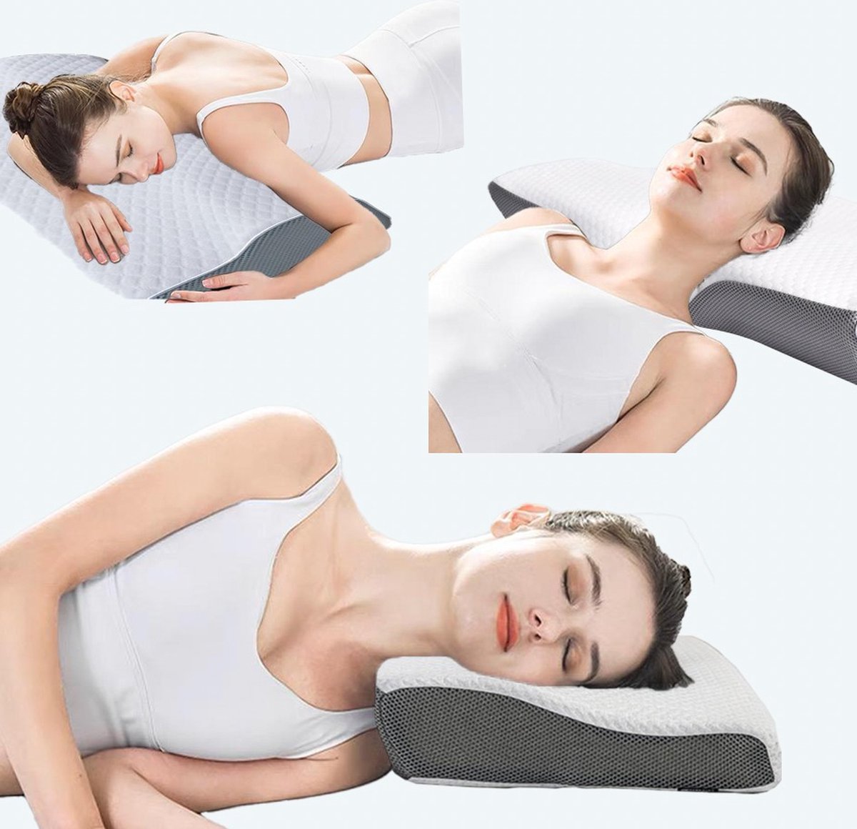 Dun traagschuimkussen for slapen, contour dun en laag cervicaal