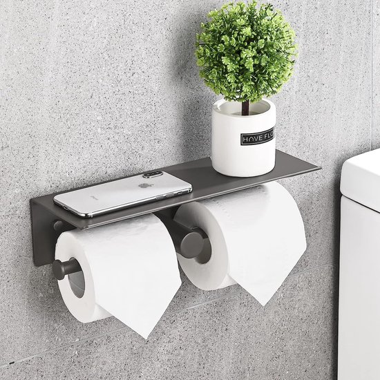 Porte-rouleau de papier toilette mobile et stable - Sans perçage - Avec  étagère - Support de rouleau de papier toilette de rechange - Ne tombe pas  : : Bricolage