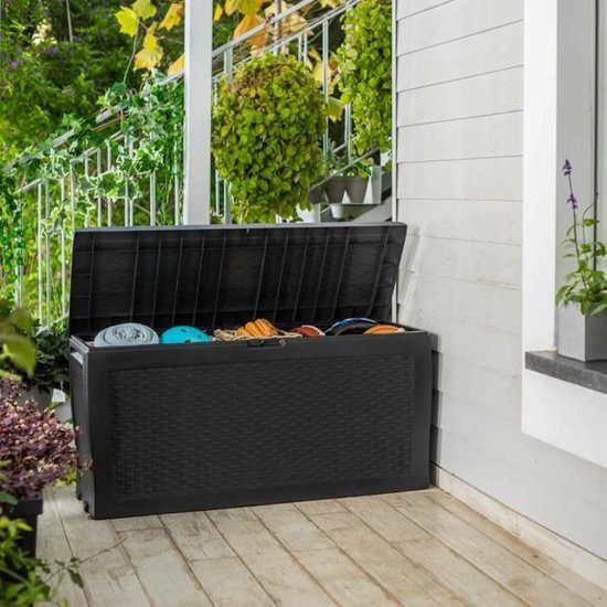KETER SAMOA RATTAN 270L Coffre De Rangement 117 X 45 X 57 Cm Cappuccino 17209570 24285