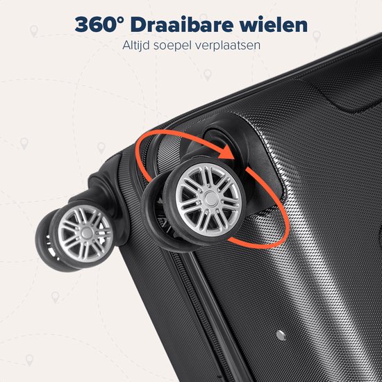 Ensemble valise TRVLMORE - 3 pièces - 38L (bagage à main) + 70L + 110L - Zwart