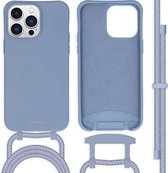 iMoshion Hoesje Met Koord Geschikt voor iPhone 14 Pro Max - iMoshion Color Backcover met afneembaar koord - Blauw