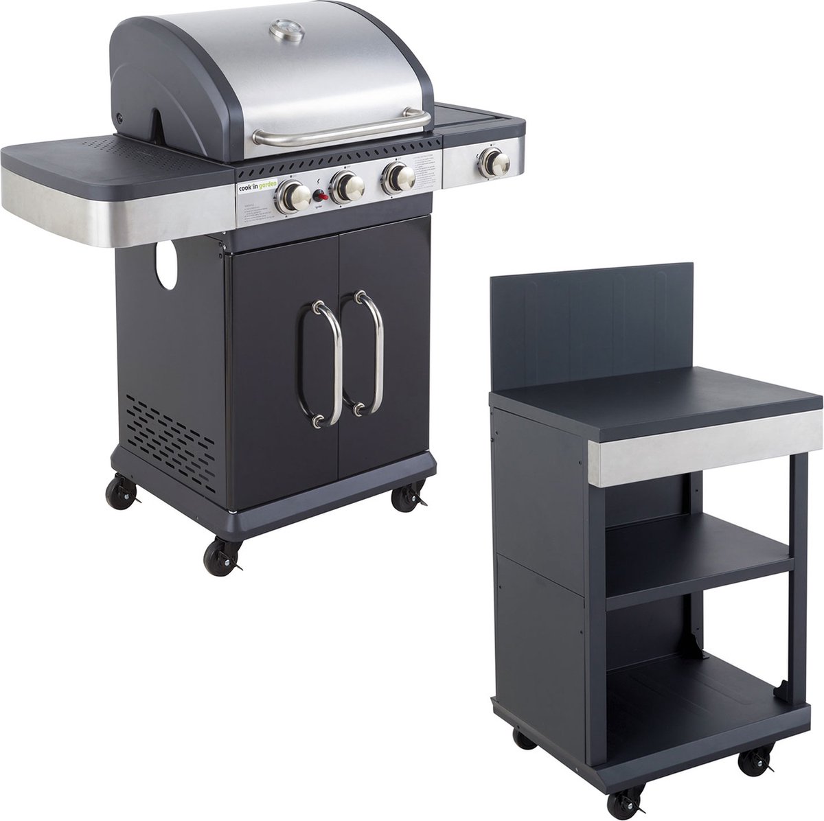 Gasbarbecue FIDGI 3 met sideboard