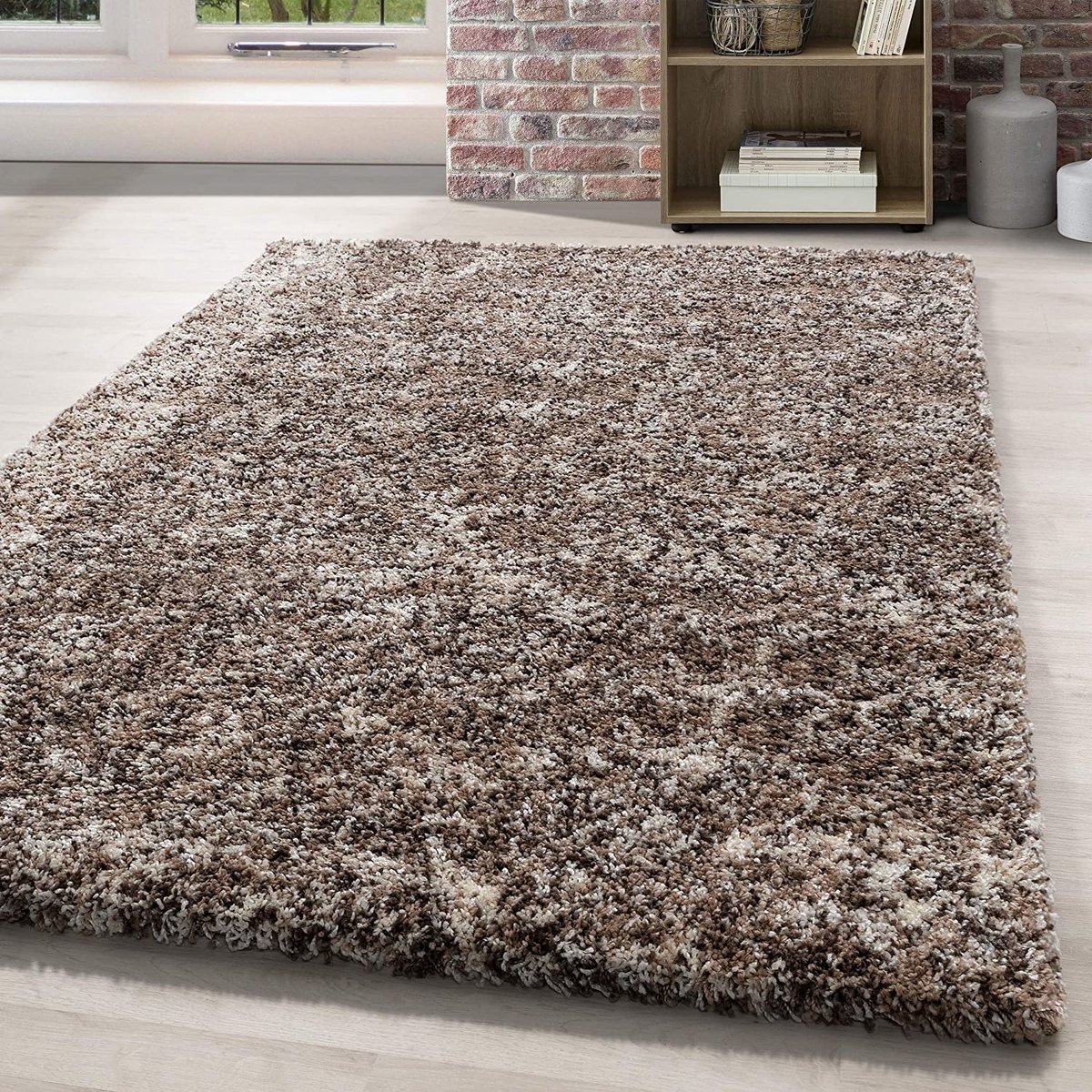flycarpets Lorium Vloerkleed - Beige / Mocca / Crème - Hoogpolig - 240x340 cm