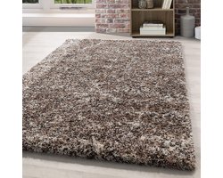 Flycarpets Lorium Vloerkleed - Beige / Mocca / Crème - Hoogpolig - 240x340 cm