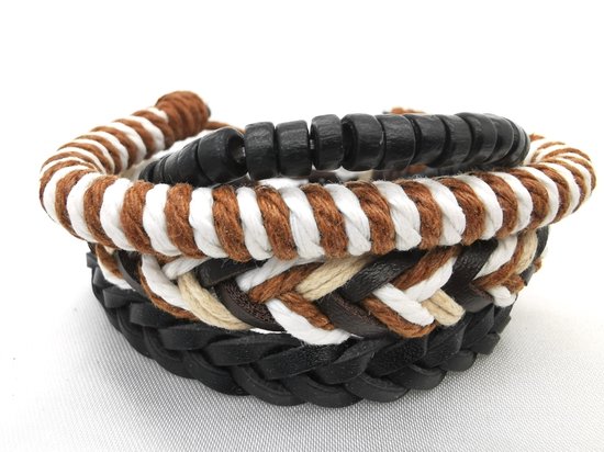 DonDon Houten Kralen Halsketting & Armband Set – Surfer Strandlook Met Echte Hout & Parel