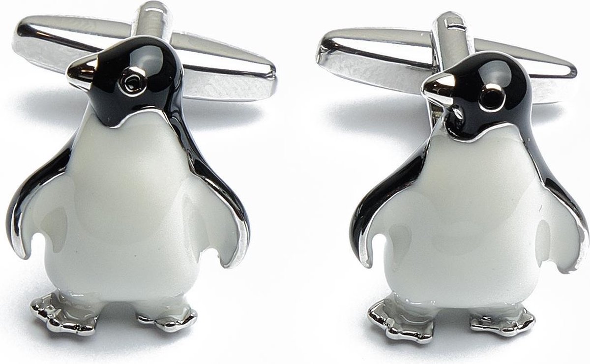 Manchetknopen - Pinguin Penguin Noordpool Wit Zwart