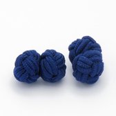 Manchetknopen - Zijden Knoop Blauw Semidonker