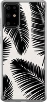 Samsung S20 Plus hoesje siliconen - Palm leaves silhouette | Samsung Galaxy S20 Plus case | multi | TPU backcover transparant