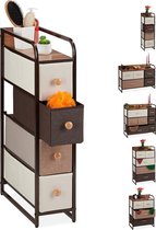 Relaxdays ladekast - stof - ladenkast - commode - bijzetkast - bruin - 4 tot 7 lades - E