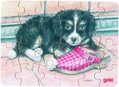 Goki Puzzel babydieren: hond + schoen 24-delig
