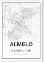 Poster/plattegrond ALMELO - 30x40cm