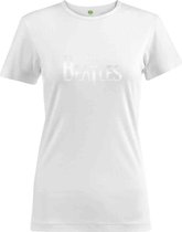 The Beatles - Drop T Logo Dames T-shirt - XL - Wit