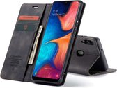 Samsung Galaxy A20e Bookcase hoesje - CaseMe - Effen Zwart - Kunstleer