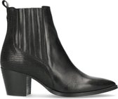 Manfield - Dames - Zwarte western boots met hak - Maat 38